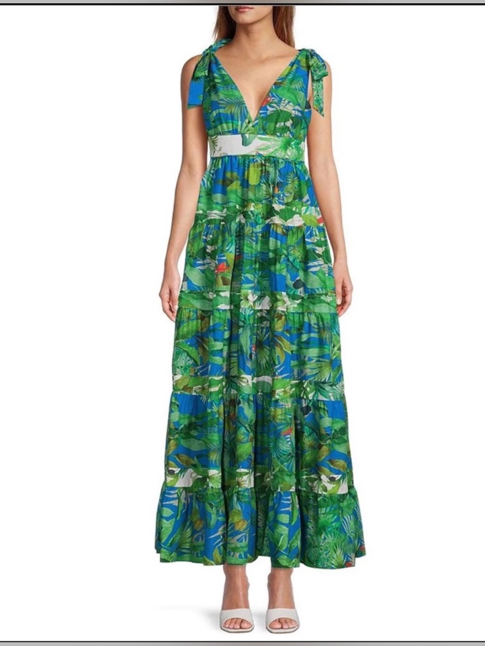 ANTONIO MELANI Talita Green
Blue Tropical Animal Bird Print
Maxi Dress